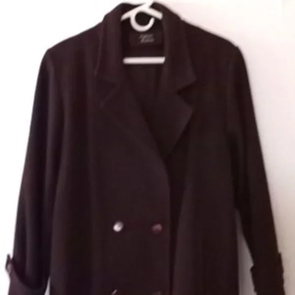Stephanie Matthews Vintage Women's Double Breasted Coat - Sz (8) - Dark Burgundy - Picture 6 of 12